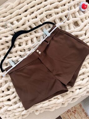 Brown Women's Belted Micro Shorts NWT